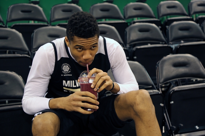 Giannis sippin on that smoothie