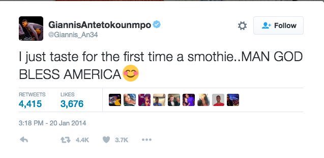 Giannis can tweet