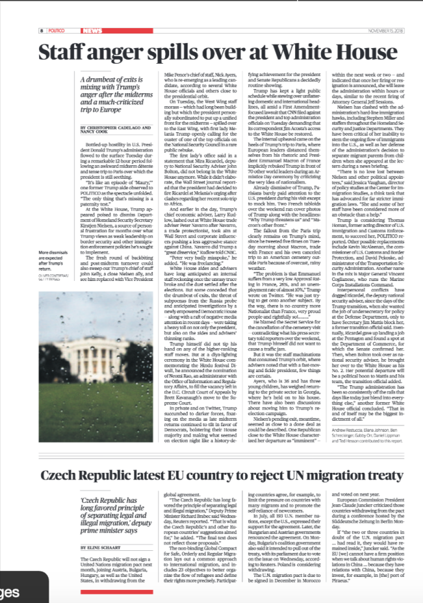 A picture of a page I designed for POLITICO Europe.